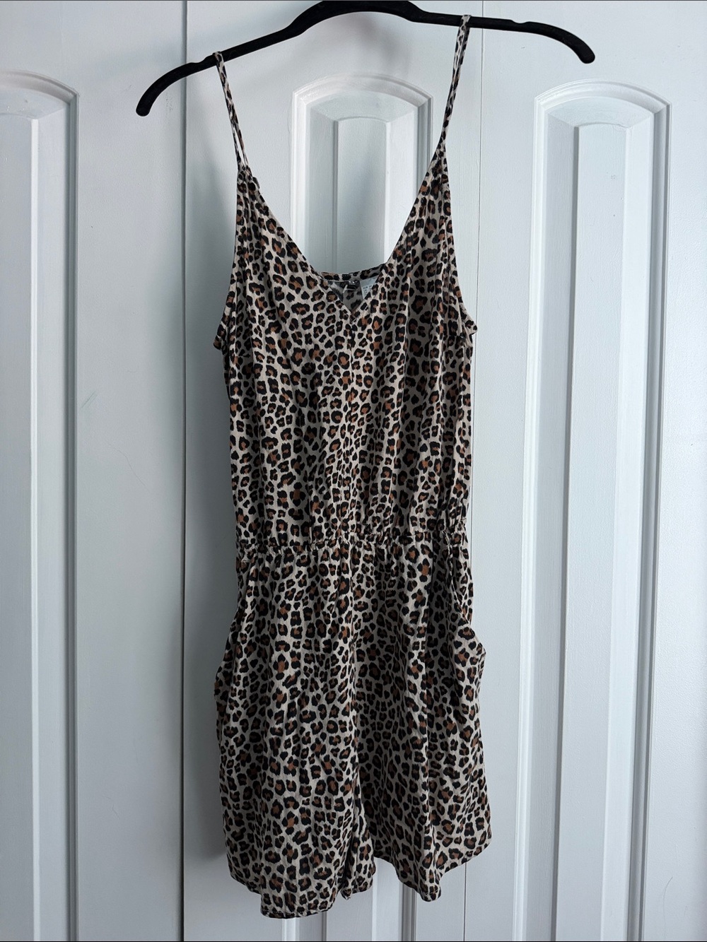 Divided Leopard Print Romper in Brown and Black